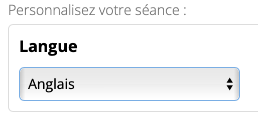 Choix langue